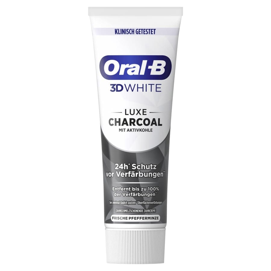 Oral-B 3D White Luxe Charcoal Zahncreme, Pfefferminze