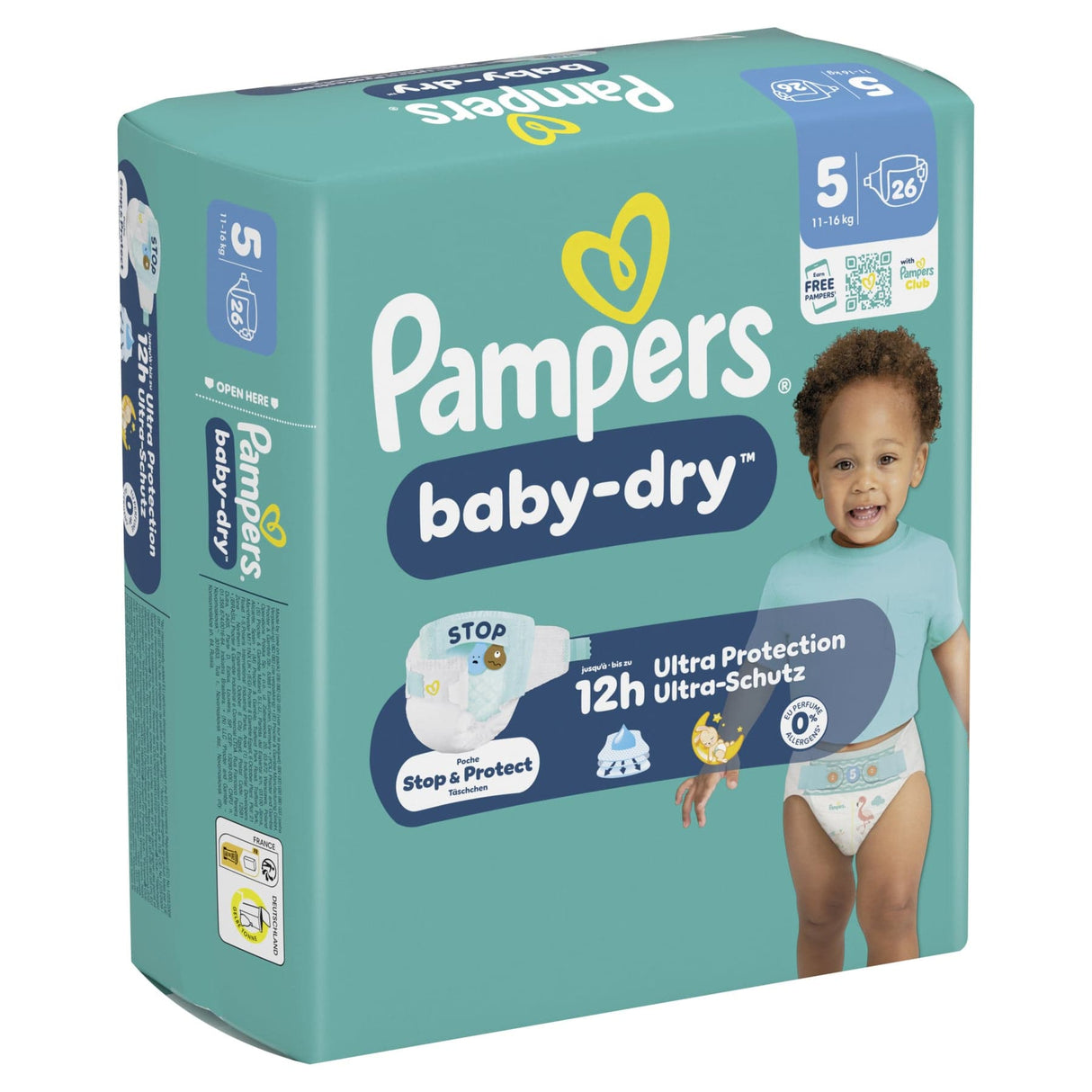 Pampers Baby Dry 5 Junior Windeln, 11-16 kg 1 Single Packung = 26 Windeln