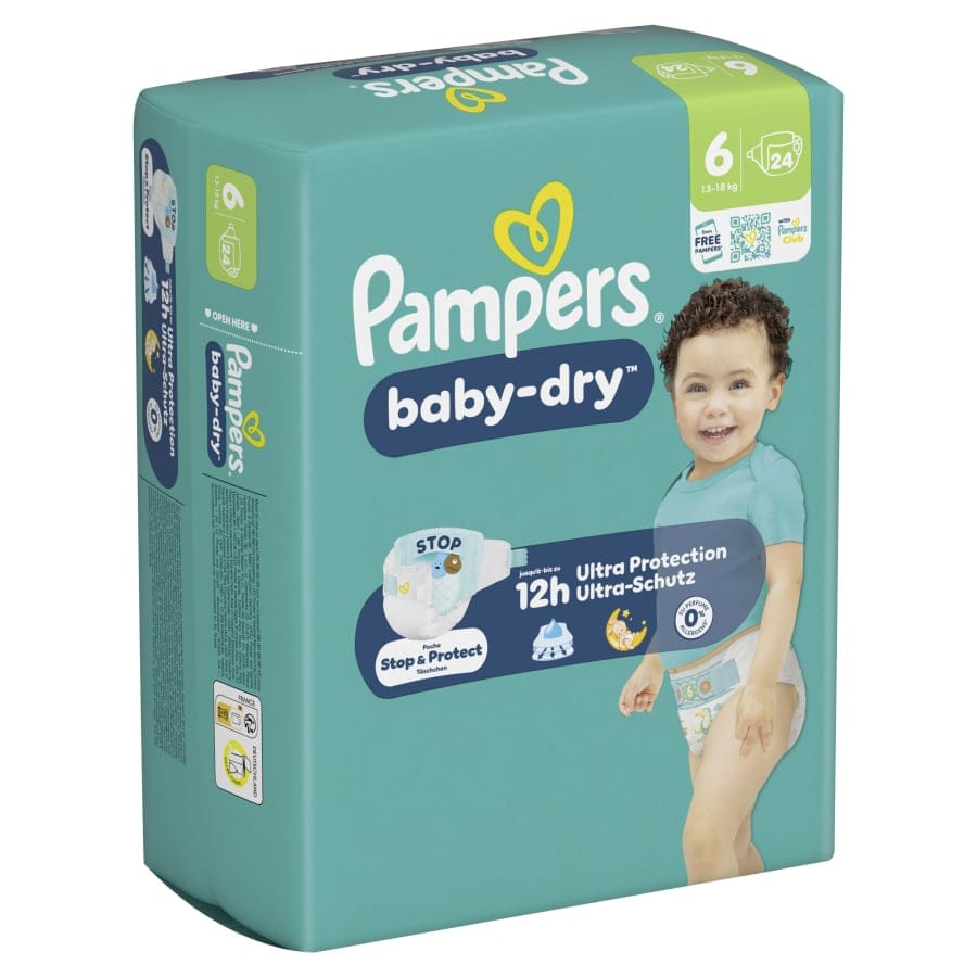 Pampers Baby Dry 6 Extra Large Windeln, 13-18 kg 1 Single Packung = 24 Windeln