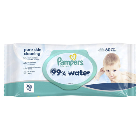 Pampers Feuchttücher 99% Water 1 Packung, 60 Tücher