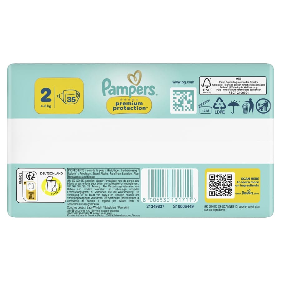 Pampers Premium Protection 2 Mini Windeln, 4-8 kg, Größe 2