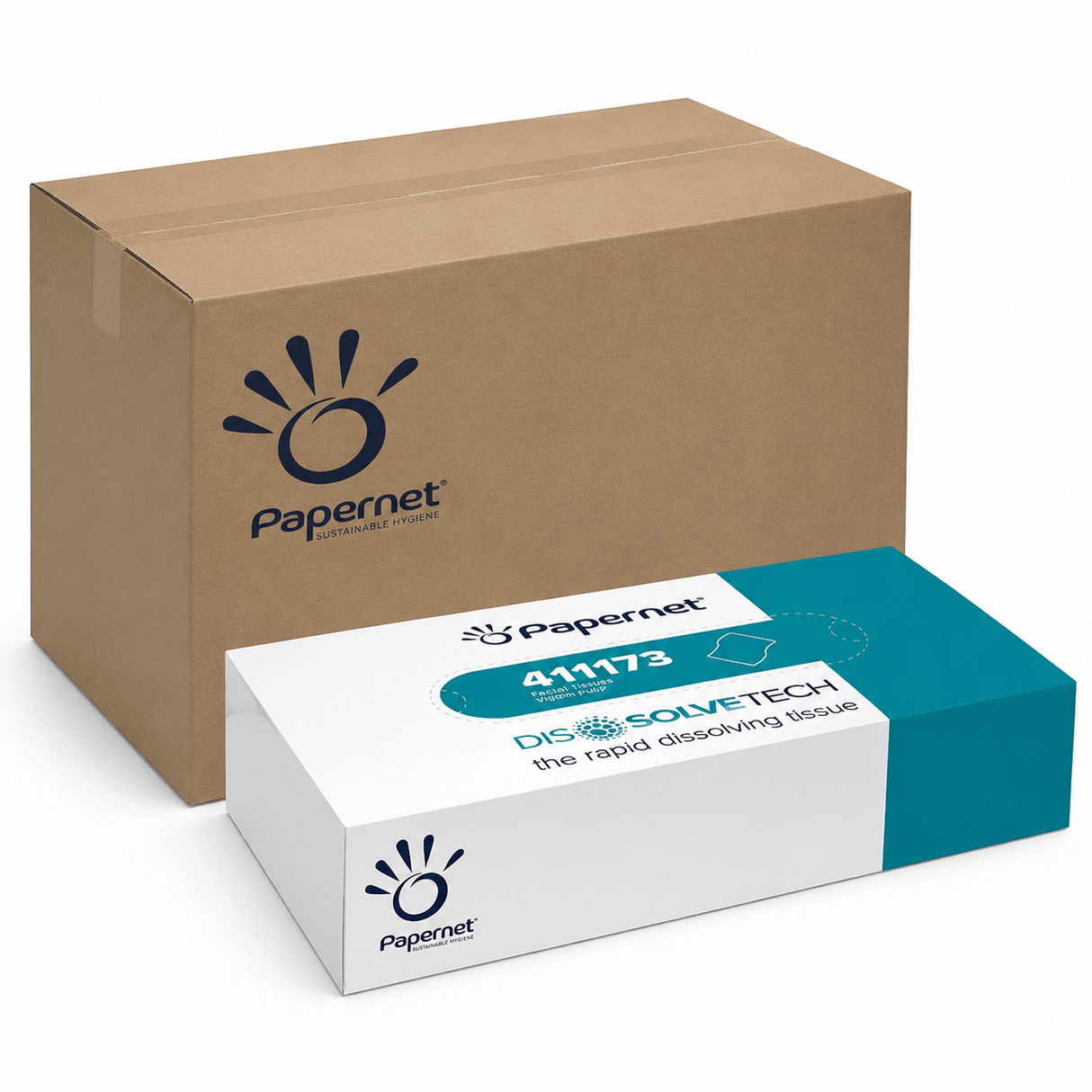 Papernet Dissolve Tech Kosmetiktücher 2-lagig spülbar 1 Karton = 40 Boxen à 100 Tücher