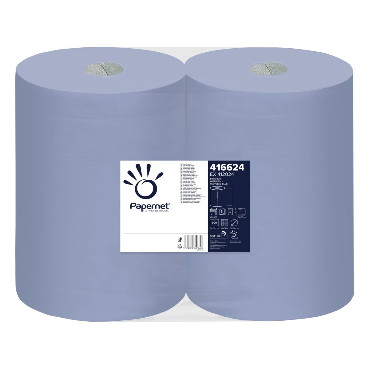 Papernet Industrieputzrolle Recycling Putzpapier blau
