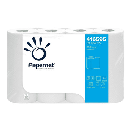 Papernet Küchenrolle 2-lagig weiß Reinigung 1 Packung = 4 Rollen à 64 Blatt