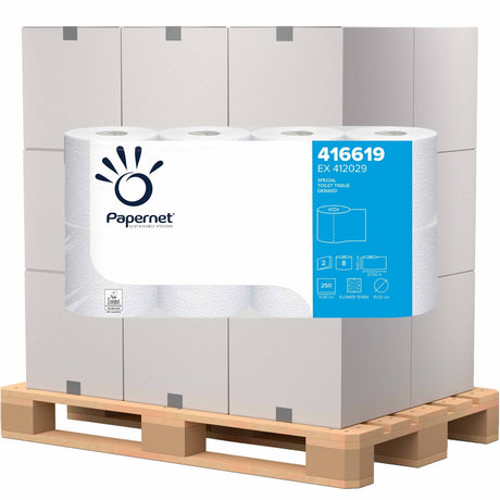 Papernet Toilettenpapier 2-lagig weiß Hygiene 1 Palette = 33 Pakete à 8 Packungen à 8 x 250 Blatt