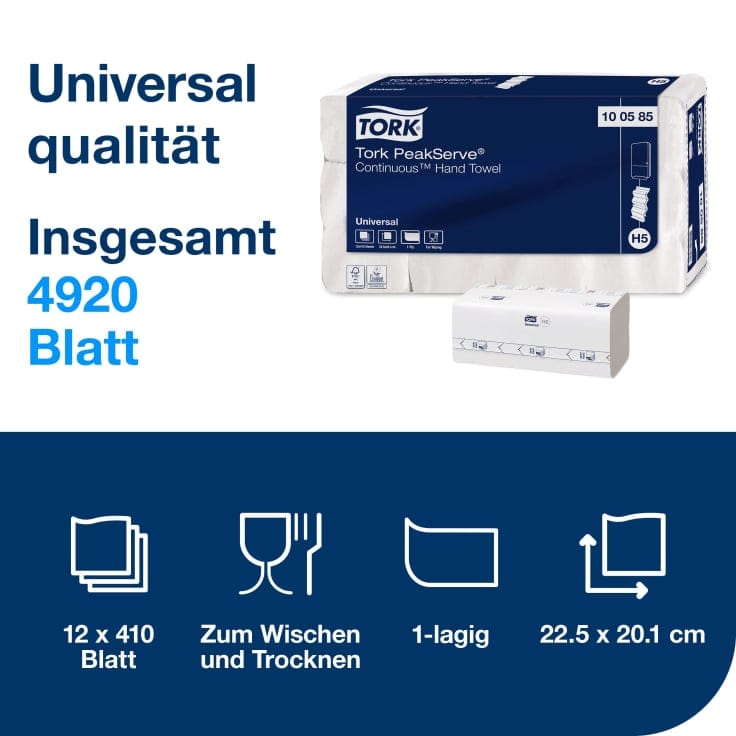 Tork PeakServe Endlos Papierhandtuch H5 weiß