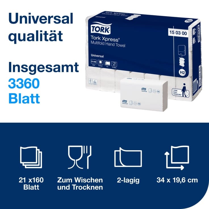 Tork Xpress H2 Papierhandtücher 2-lagig nassfest weich