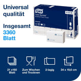 Tork Xpress H2 Papierhandtücher 2-lagig nassfest weich