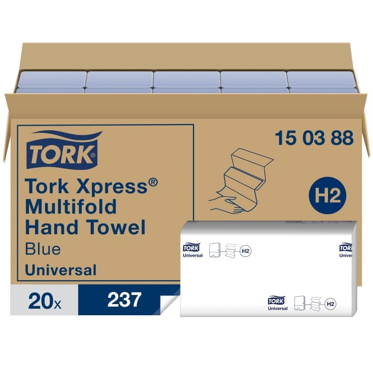 Tork Xpress Multifold Papierhandtücher blau Hygieneeffizienz