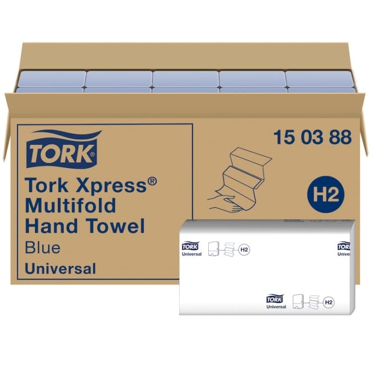 Tork Xpress Multifold Papierhandtücher blau Hygieneeffizienz
