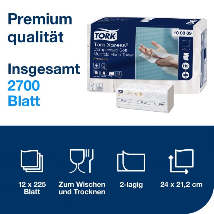 Tork Xpress Multifold Papierhandtücher weiß H2 Handtrocknung