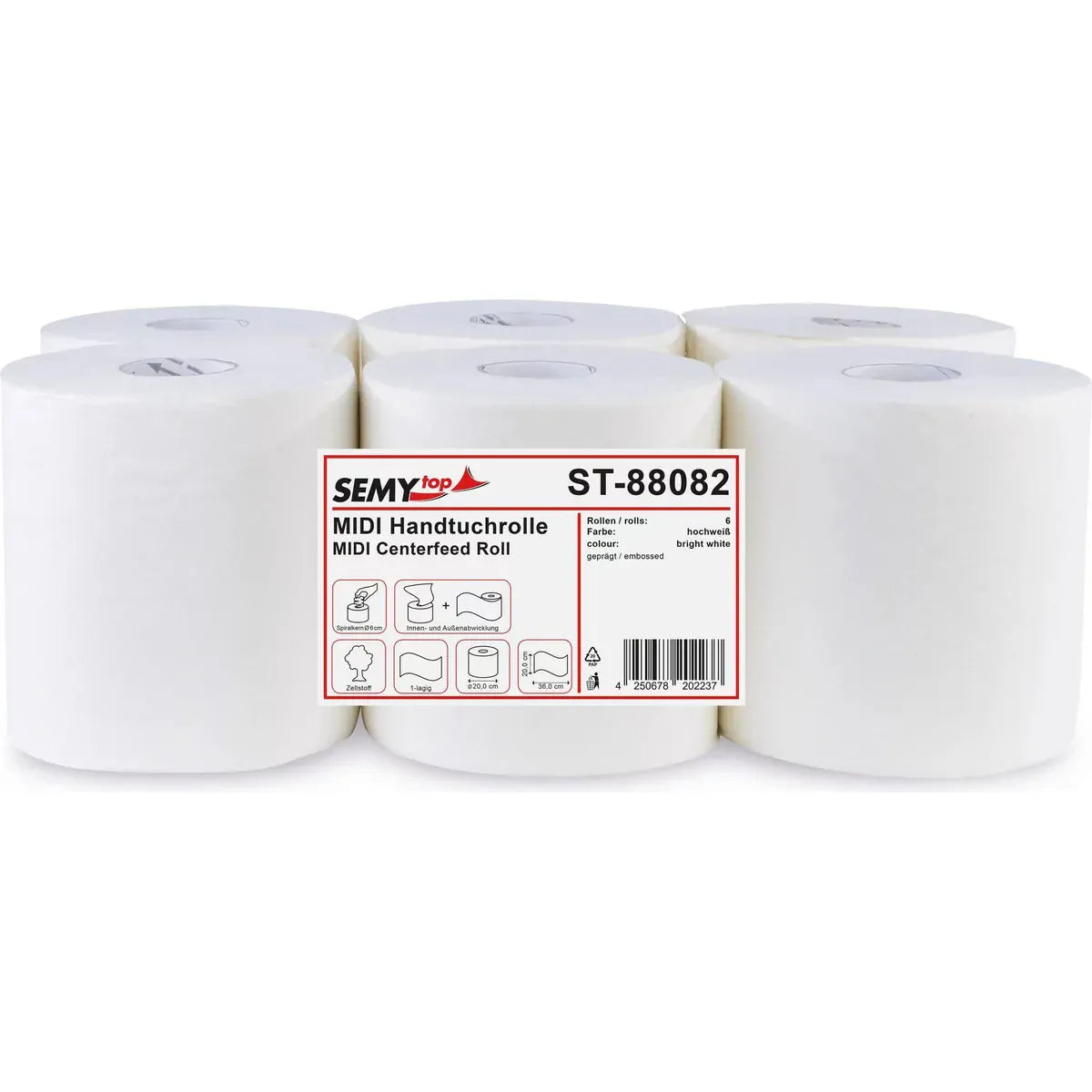 Papierhandtuchrolle, Ø 19 cm, 1-lagig, hochweiß