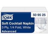 Tork Cocktailservietten Soft 3-lagig 1/4 Falz weiß
