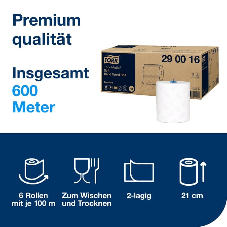 Tork Handtuchrollen Matic Papierrolle QuickDry H1-kompatibel