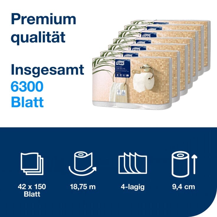 Tork Kleinrollen Toilettenpapier extra soft 4-lagig Premium