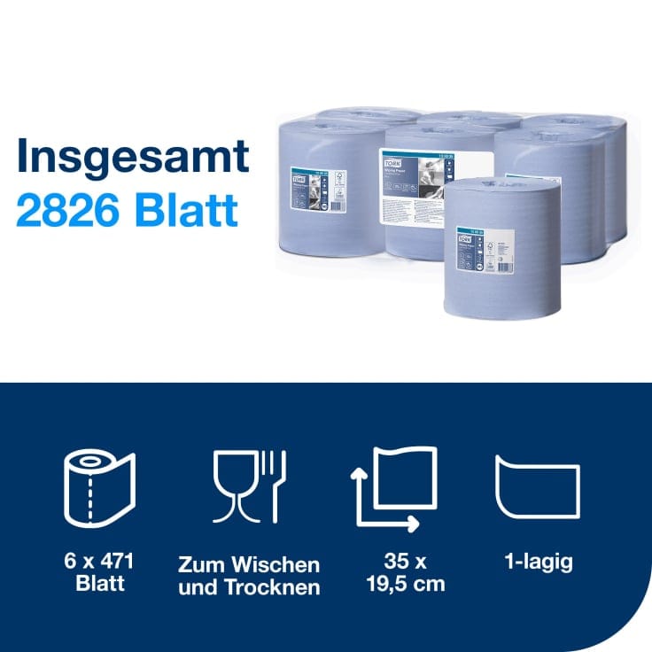 Tork Premium Papierwischtücher M2 einlagig blau Reinigung