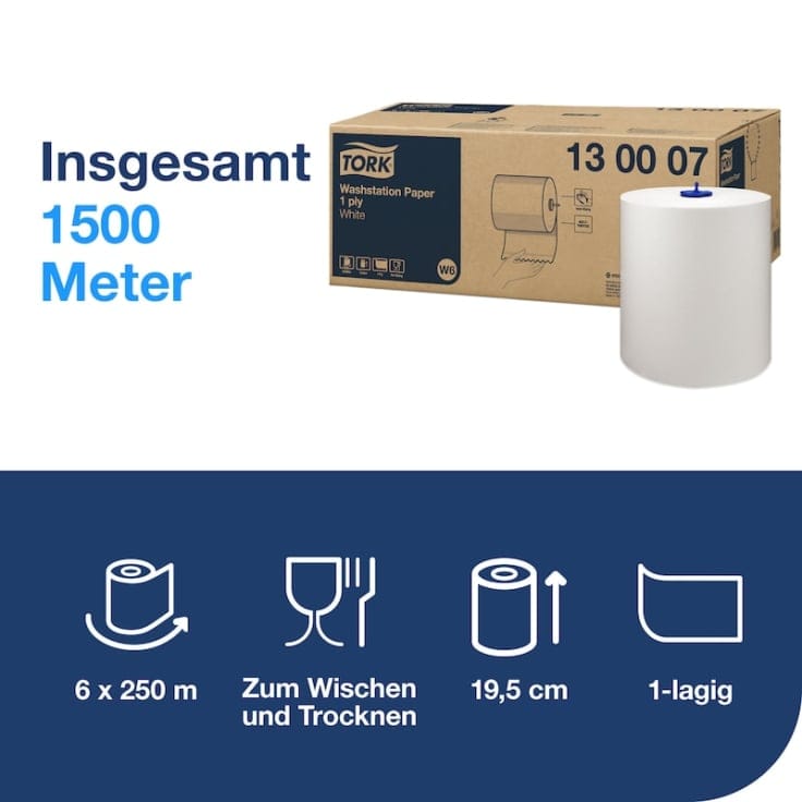 Tork Waschstation Papierwischtücher 1-lagig professionelle Hygiene