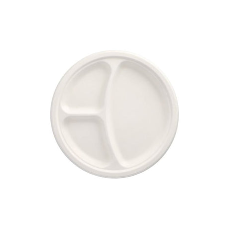 Papstar 50 Teller, Zuckerrohr, 3-geteilt Ø 26 cm