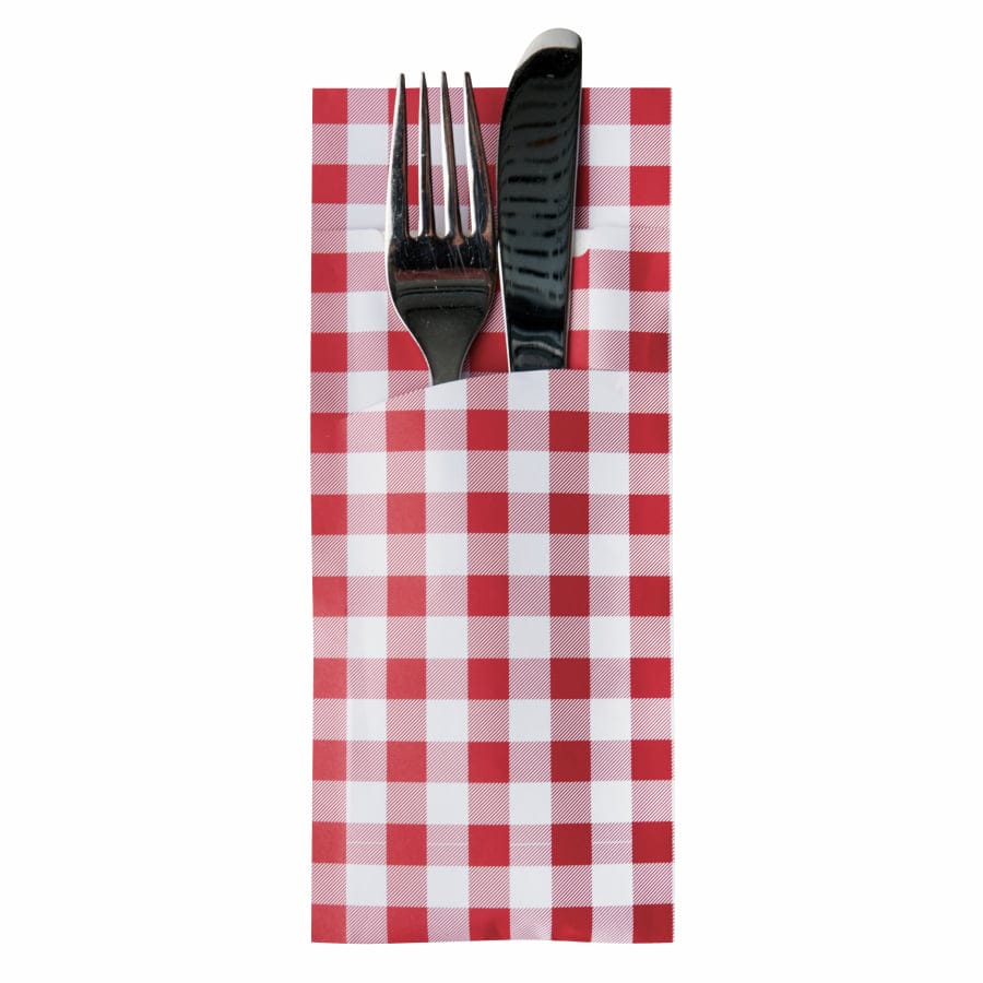 Papstar Bestecktasche, Karo-Muster, 20 x 8,5 cm, 2-lagig