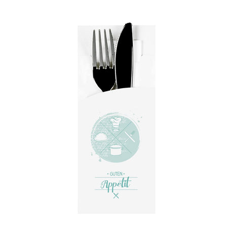 Papstar Bestecktaschen mit Aufdruck, 20 x 8,5 cm, 2-lagig
