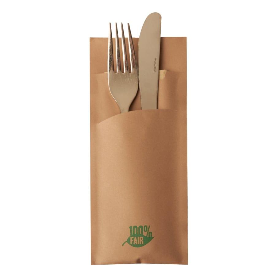 Papstar Bestecktaschen mit Aufdruck, 20 x 8,5 cm, 2-lagig