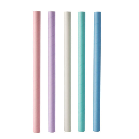 Papstar Bubble Tea Strohhalme, Papier, Ø 12 mm · 20 cm, farbig