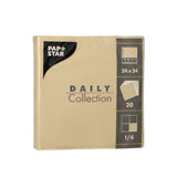 Papstar DAILY Collection Servietten, 24x24 cm, 1/4 Falz, sand 1 Karton (20 Packungen × 20 Stück)