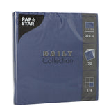 Papstar DAILY Collection Servietten, 32x32 cm, 1/4, dunkelblau 1 Karton (15 Packungen × 20 Stück)