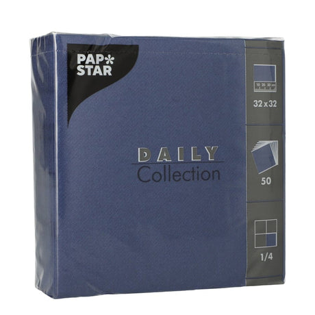 Papstar DAILY Collection Servietten, 32x32 cm, 1/4, dunkelblau