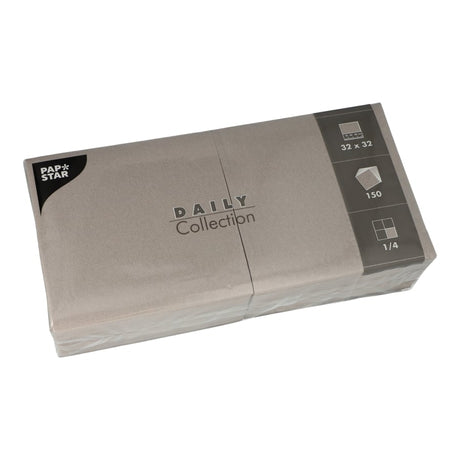 Papstar DAILY Collection Servietten, 32x32 cm, 1/4 Falz, grau