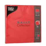 Papstar DAILY Collection Servietten, 32x32 cm, 1/4 Falz, rot 1 Karton (15 Packungen × 20 Stück)