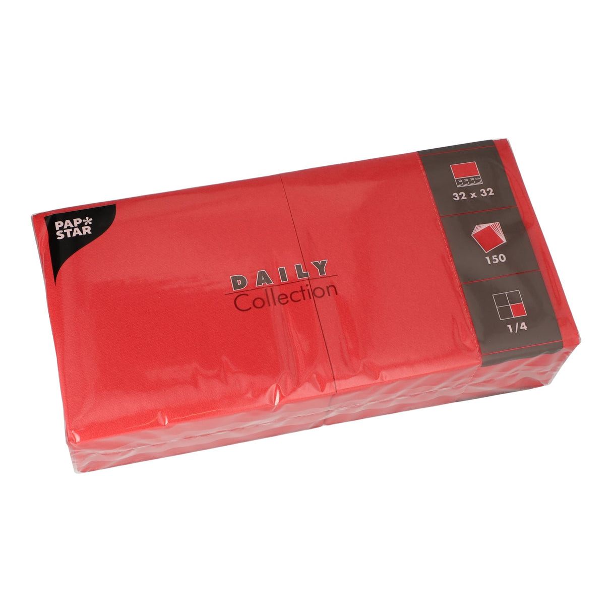 Papstar DAILY Collection Servietten, 32x32 cm, 1/4 Falz, rot 1 Karton (6 Packungen × 150 Stück)