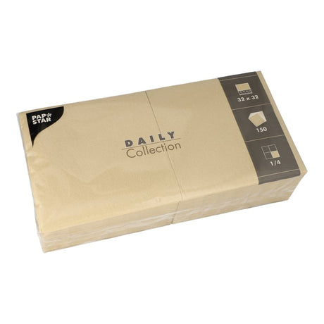 Papstar DAILY Collection Servietten, 32x32 cm, 1/4 Falz, sand