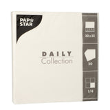 Papstar DAILY Collection Servietten, 32x32 cm, 1/4 Falz, weiß 1 Karton (15 Packungen × 20 Stück)