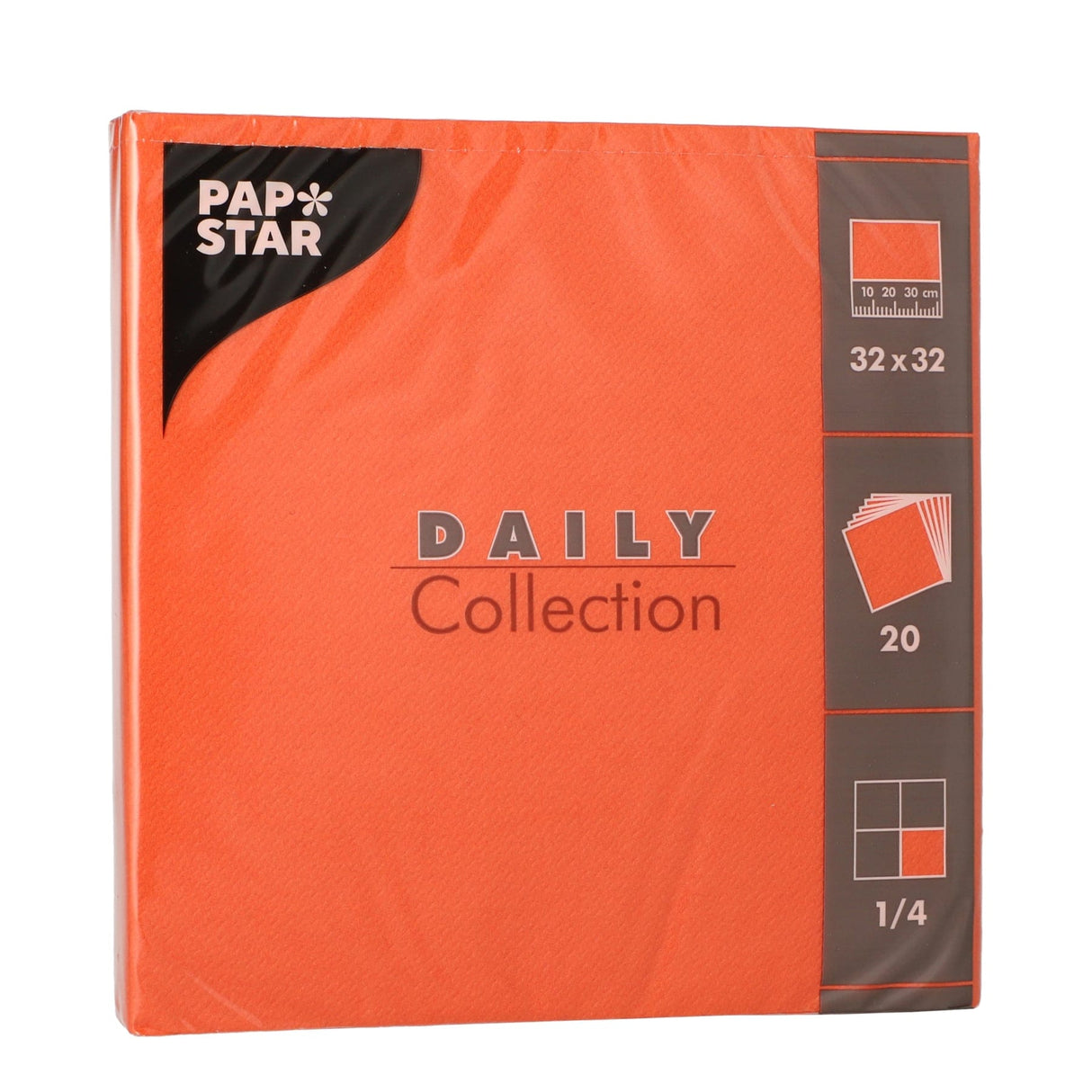 Papstar DAILY Collection Servietten, 32x32 cm, 1/4, nektarine 1 Karton (15 Packungen × 20 Stück)