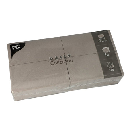 Papstar DAILY Collection Servietten, 32x32 cm, 1/8 Falz, grau