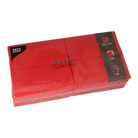 Papstar DAILY Collection Servietten, 32x32 cm, 1/8 Falz, rot