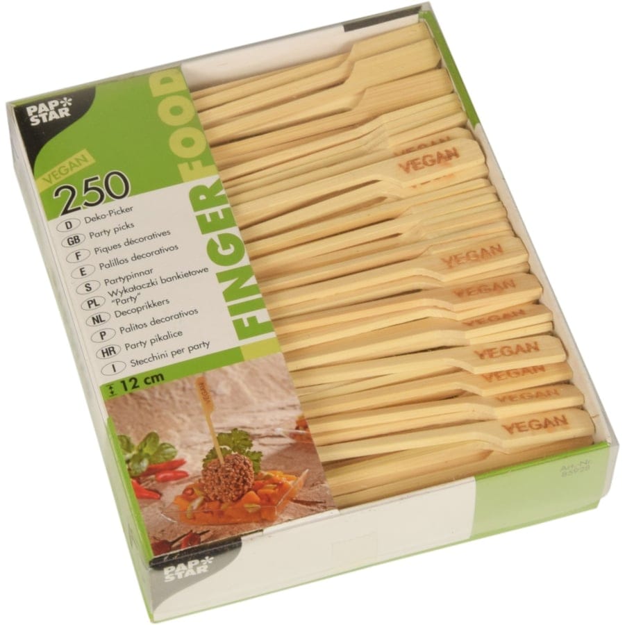 Papstar Fingerfood-Spieße, mit Aufdruck "VEGAN"