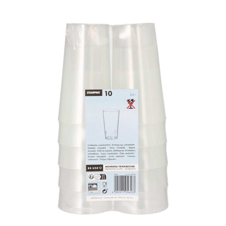 Papstar Mehrweg-Trinkbecher, 0,2 l, unzerbrechlich