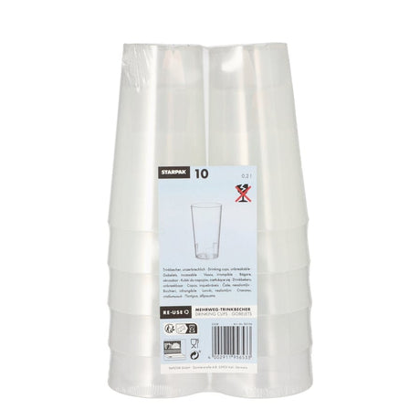 Papstar Mehrweg-Trinkbecher, 0,2 l, unzerbrechlich
