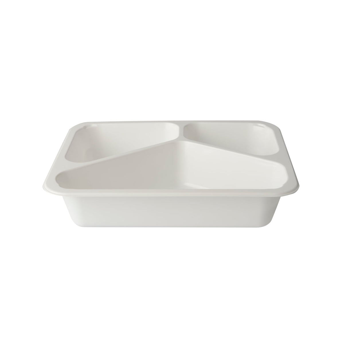 PAPSTAR Mikrowellenschalen Siegelschale, 1095 ml, 3-geteilt 1 Karton (10 Packungen × 50 Stück), Weiß