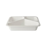 PAPSTAR Mikrowellenschalen Siegelschale, 1095 ml, 3-geteilt 1 Karton (10 Packungen × 50 Stück), Weiß