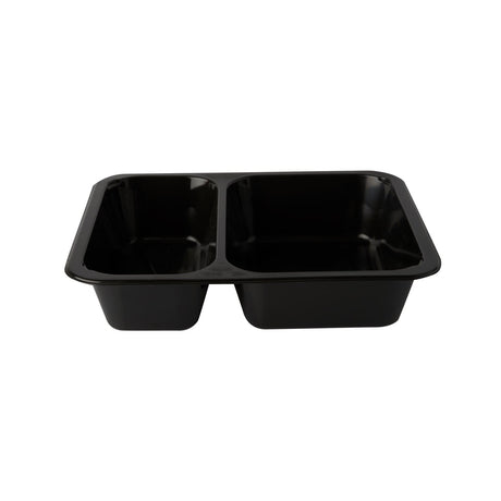 PAPSTAR Mikrowellenschalen Siegelschale, 1205 ml, 2-geteilt 1 Karton (10 Packungen × 50 Stück), Schwarz