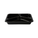 PAPSTAR Mikrowellenschalen Siegelschale, 765 ml, 3-geteilt 1 Karton (10 Packungen × 50 Stück), Schwarz