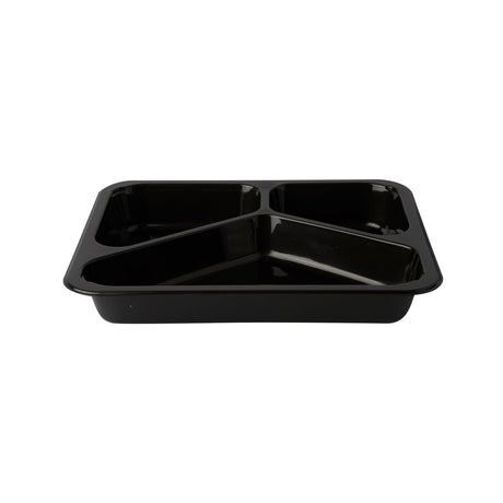 PAPSTAR Mikrowellenschalen Siegelschale, 765 ml, 3-geteilt 1 Karton (10 Packungen × 50 Stück), Schwarz