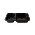PAPSTAR Mikrowellenschalen Siegelschale, 866 ml, 2-geteilt 1 Karton (10 Packungen × 50 Stück), Schwarz