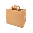 Papstar Papiertüten mit Tragegriff, 27 cm x 32 cm x 17 cm, braun