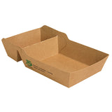 Papstar Pure „100% Fair“ Pommes-Frites-Trays aus Pappe, 2-geteilt 1 Packung (80 Stück), Groß
