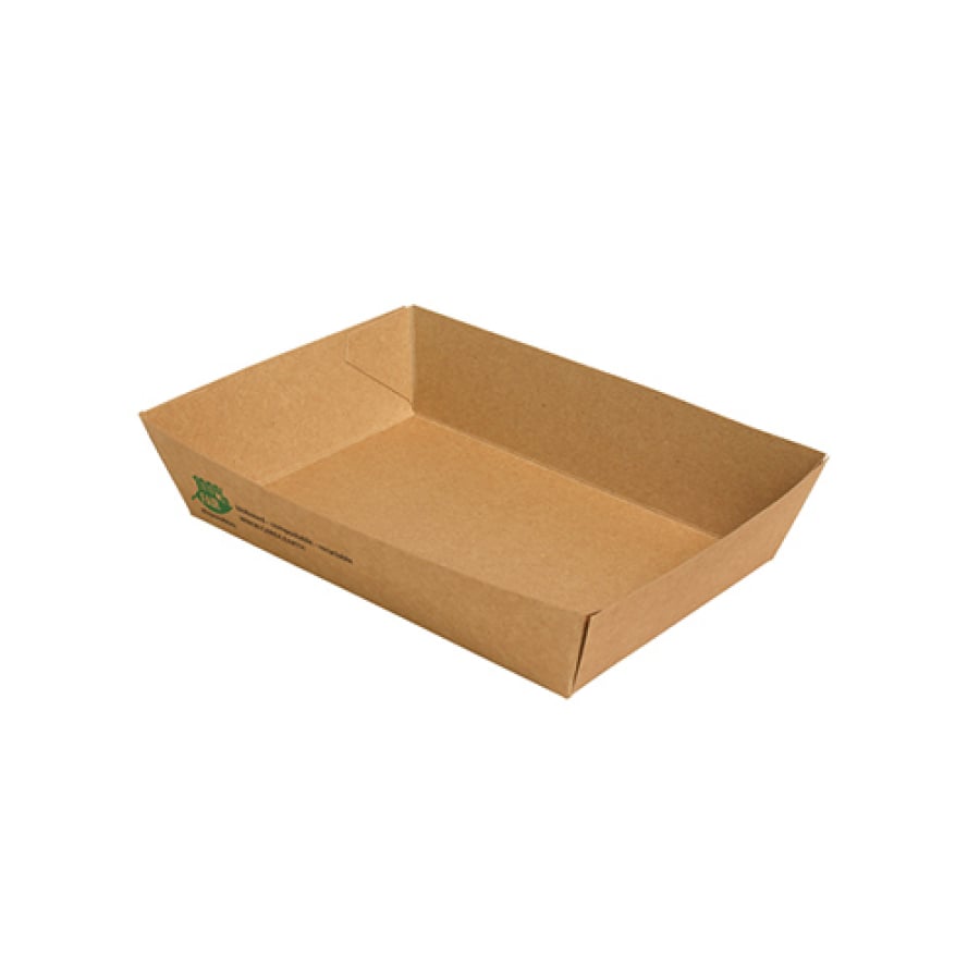 Papstar Pure „100% Fair“ Snacktrays, Pappe 1 Packung (80 Stück), 11 x 16 x 4 cm, extra groß