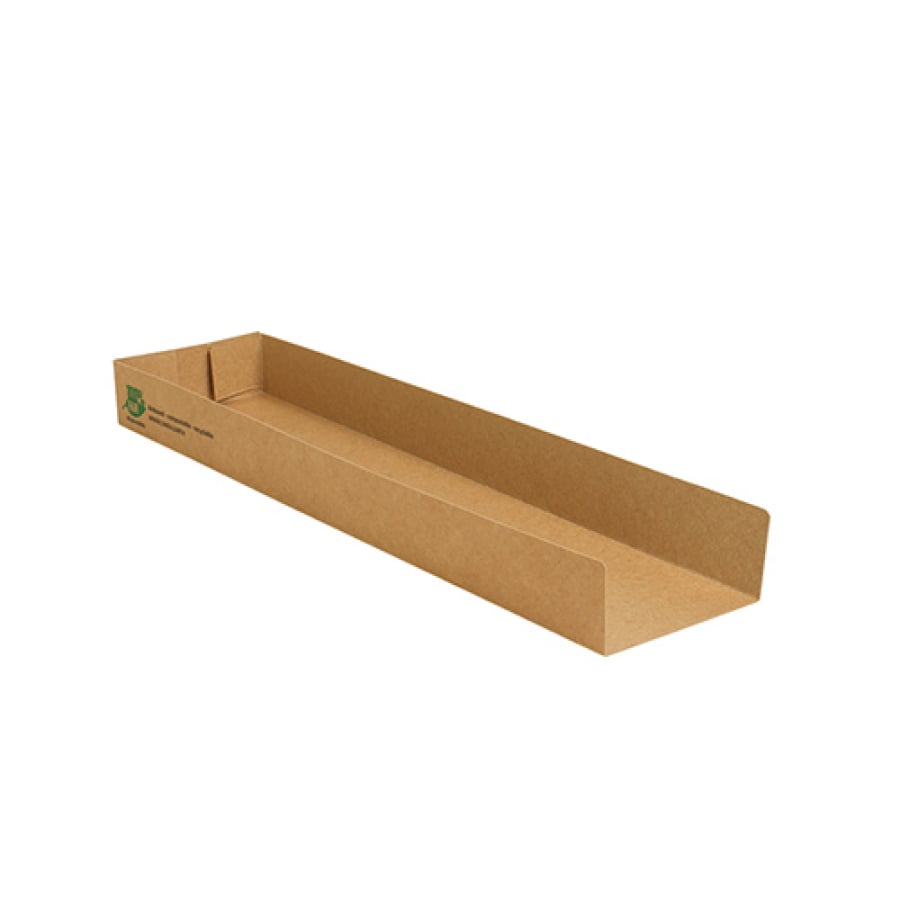 Papstar Pure „100% Fair“ Snacktrays, Pappe 1 Packung (80 Stück), 7,5 x 28,5 x 3 cm